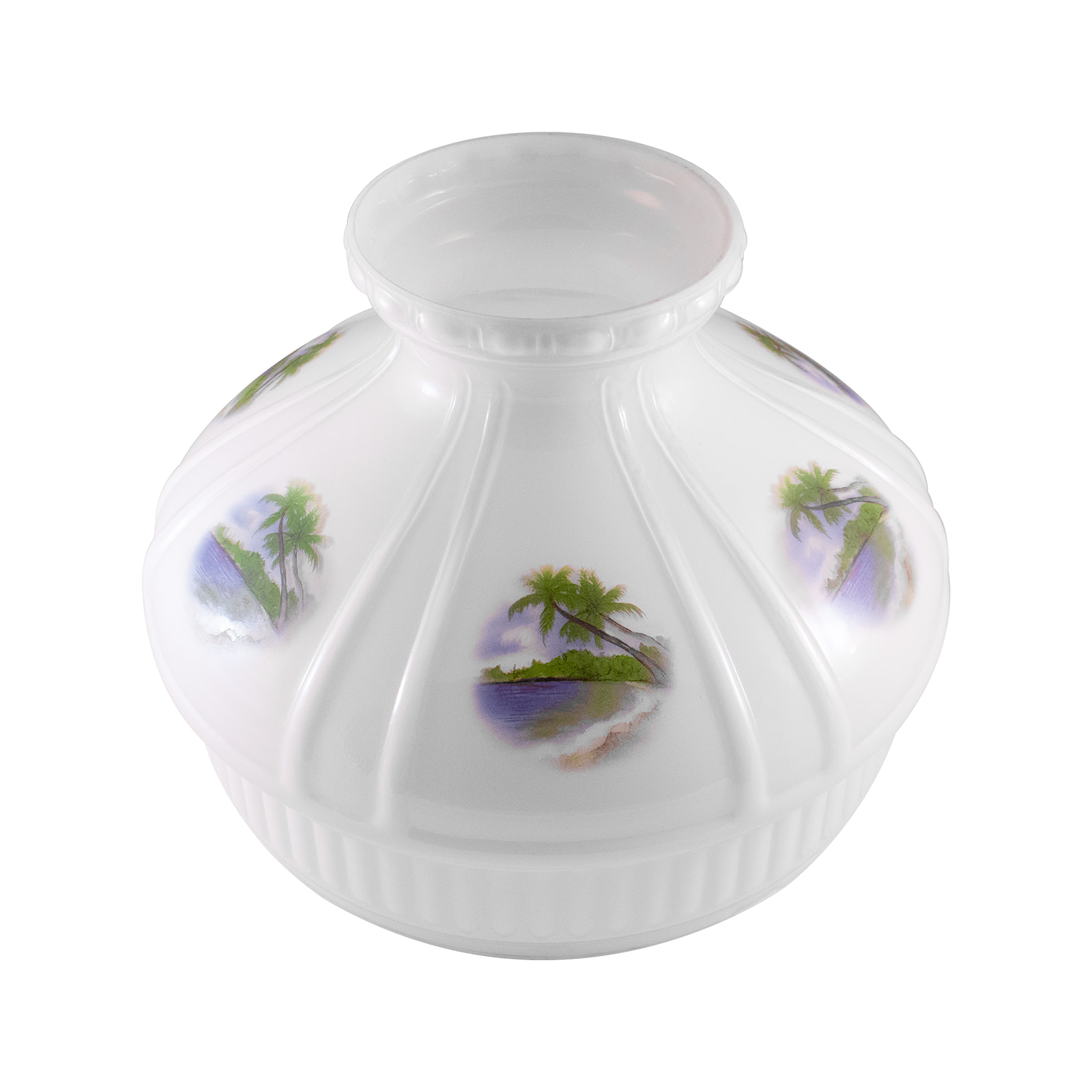 Beach Paradise Opal 10" Aladdin Glass Oil Lamp Shade