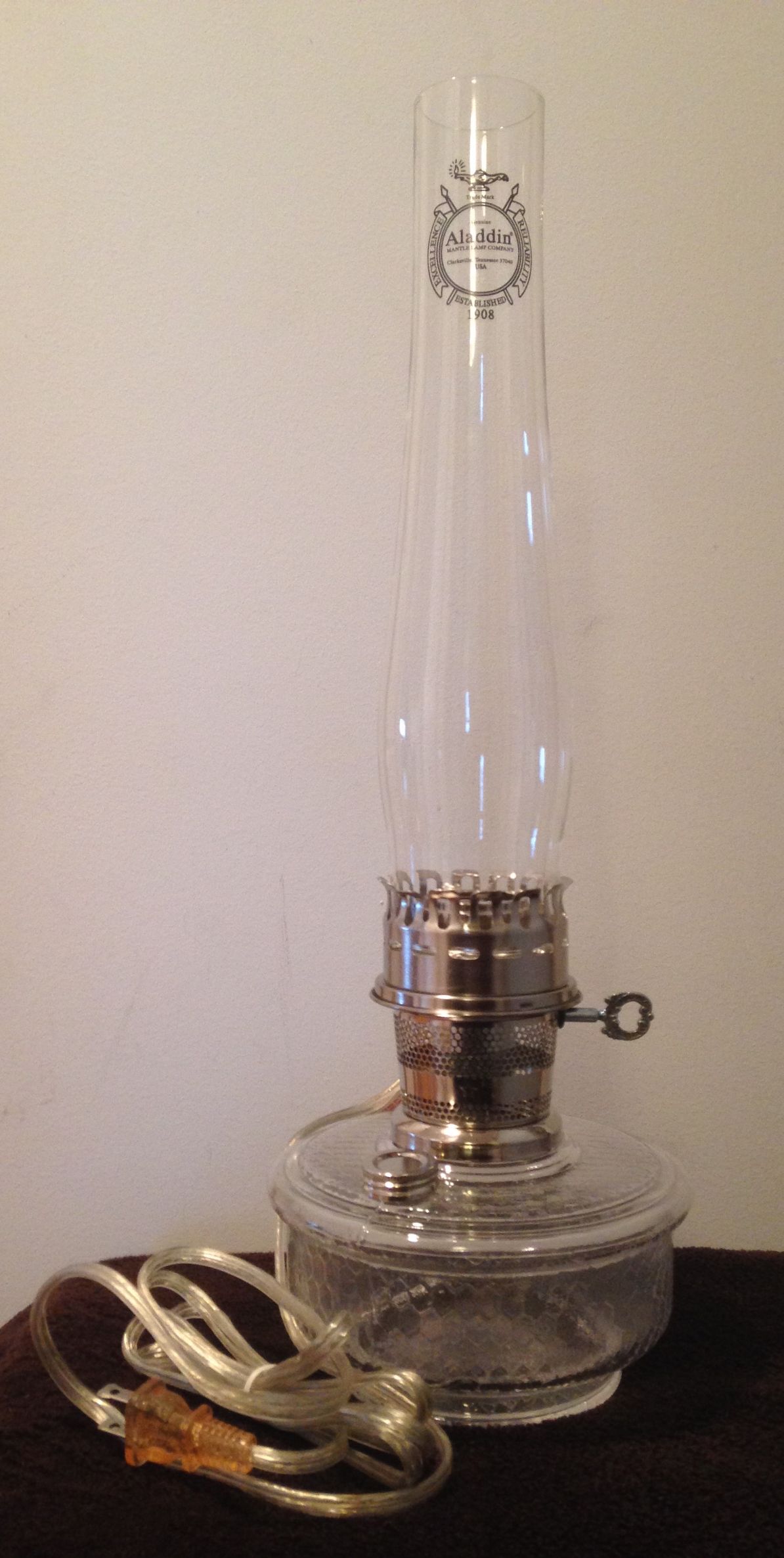 Clear Genie Iii Glass Aladdin Electric Shelf Lamp Clear Genie Iii Aladdin C6107n Elect Electric