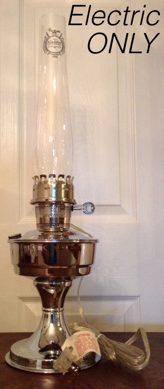 ELECTRIC Chrome solid Brass Heritage Aladdin Lamp **** Electric only